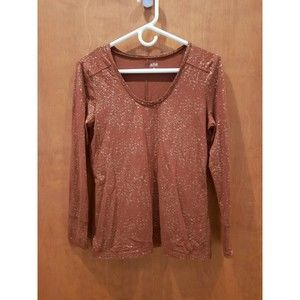 Ana Maroon and Gold Long Sleeve Shirt - Size M
